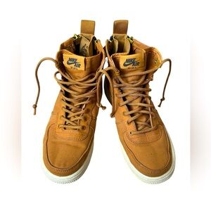 Nike Air SF AF1  Brown canvas high top sneakers size 5Y